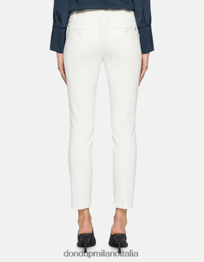 DONDUP mujer pantalones de terciopelo perfectos y ajustados vestir alabastro AZX2Z0153