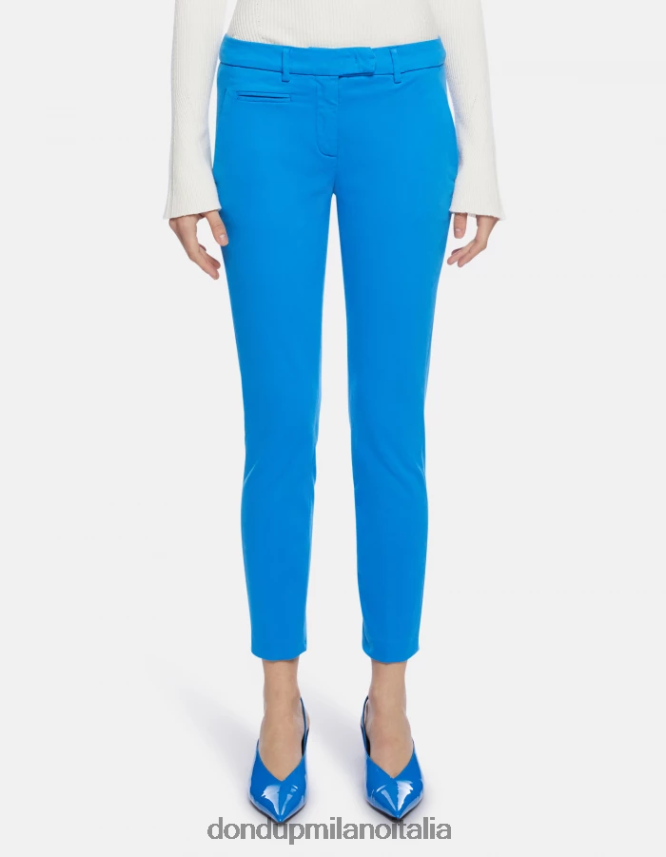 DONDUP mujer pantalones de tricotina perfectos y ajustados vestir turquesa AZX2Z0212