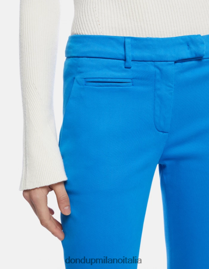 DONDUP mujer pantalones de tricotina perfectos y ajustados vestir turquesa AZX2Z0212