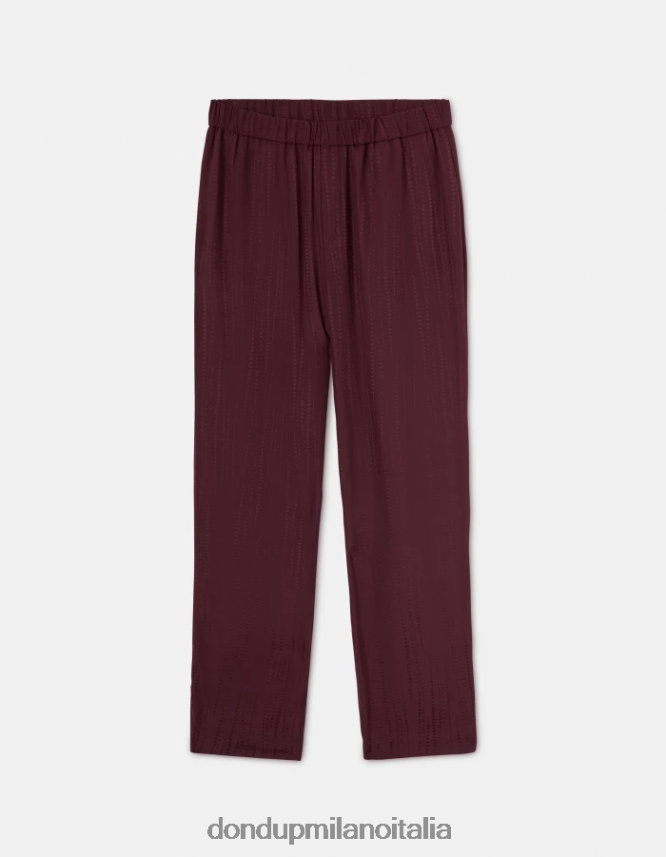 DONDUP mujer pantalones estilo pijama Grace en mezcla de seda vestir prugna AZX2Z0211