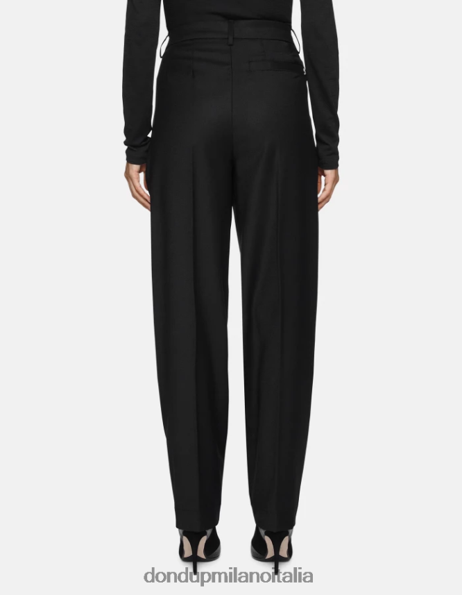 DONDUP mujer pantalones holgados de franela daly vestir negro AZX2Z0195