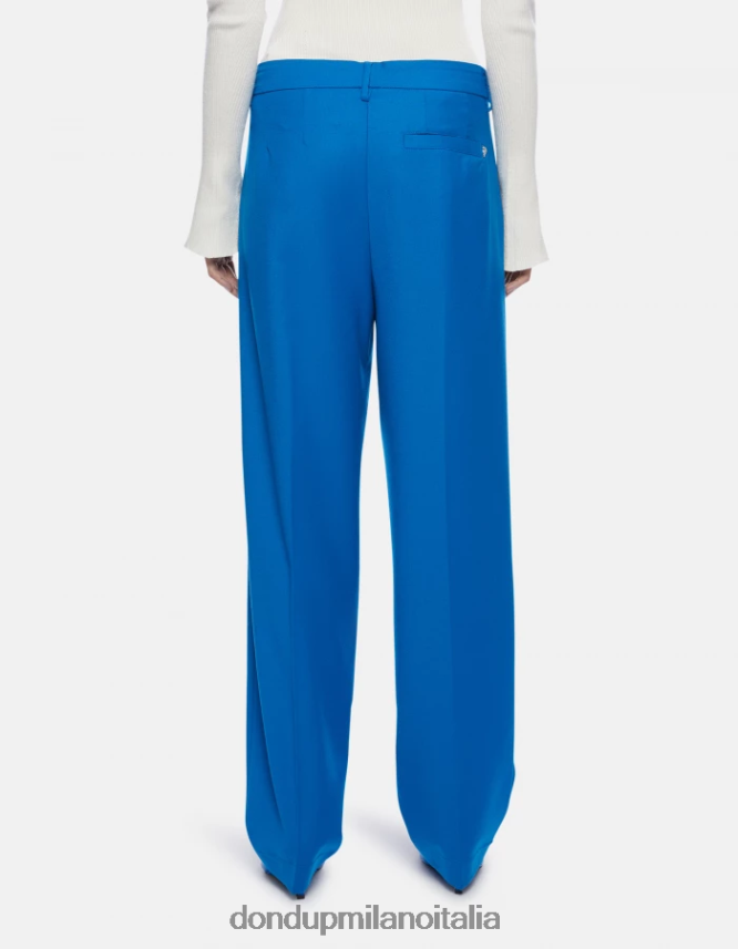 DONDUP mujer pantalones holgados de franela daly vestir turquesa AZX2Z0194