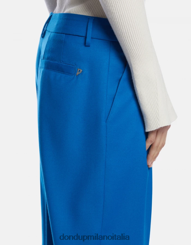 DONDUP mujer pantalones holgados de franela daly vestir turquesa AZX2Z0194