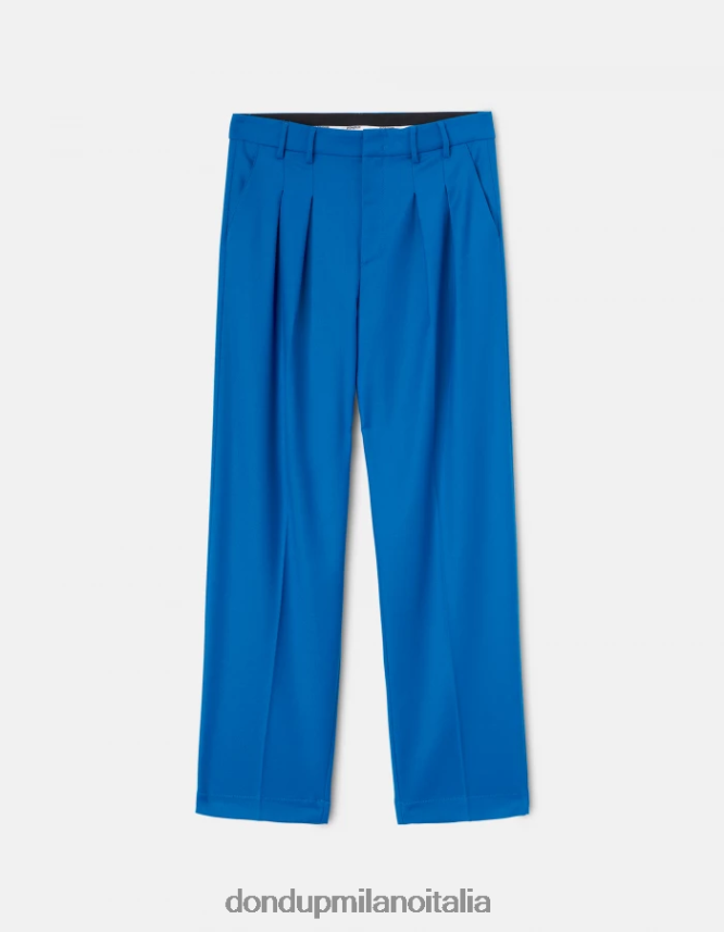 DONDUP mujer pantalones holgados de franela daly vestir turquesa AZX2Z0194