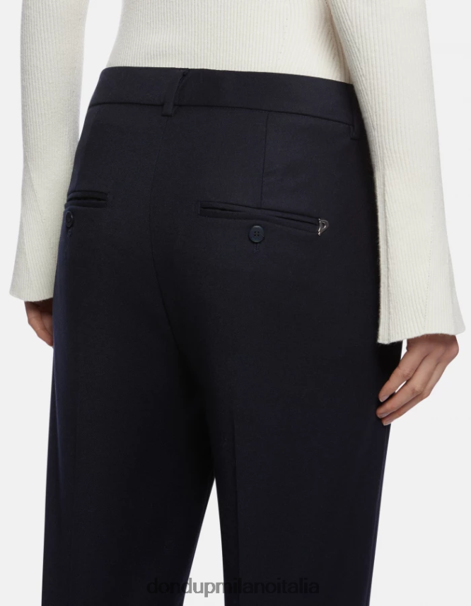 DONDUP mujer pantalones holgados de franela nima vestir Azul marino AZX2Z0222