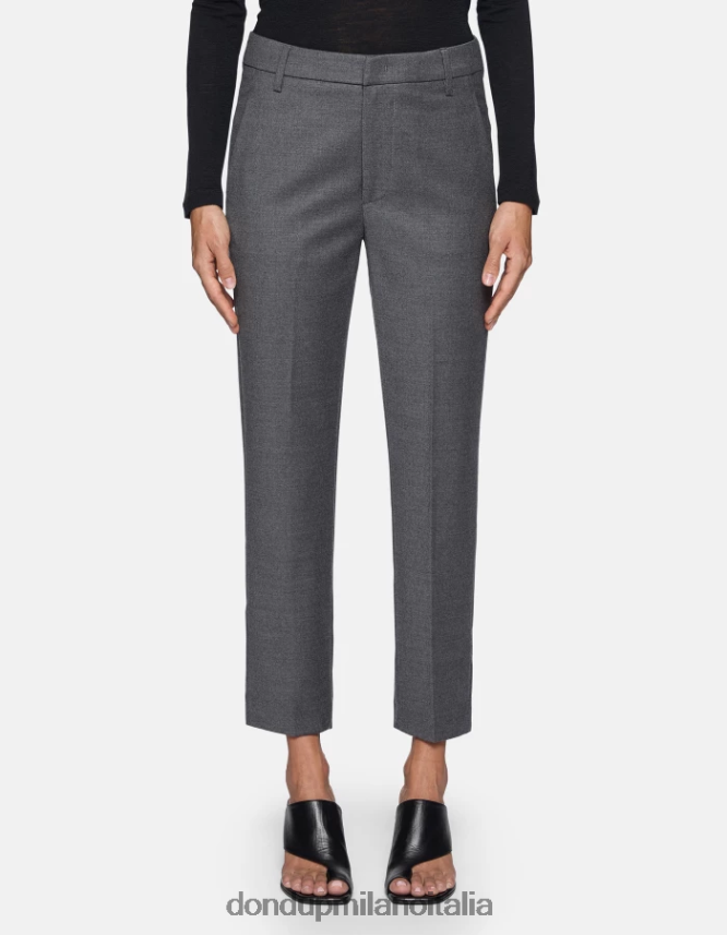 DONDUP mujer pantalones holgados de franela nima vestir gris AZX2Z0223