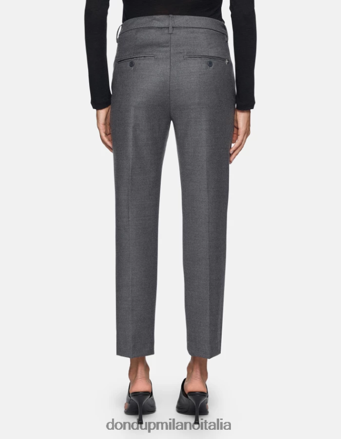 DONDUP mujer pantalones holgados de franela nima vestir gris AZX2Z0223