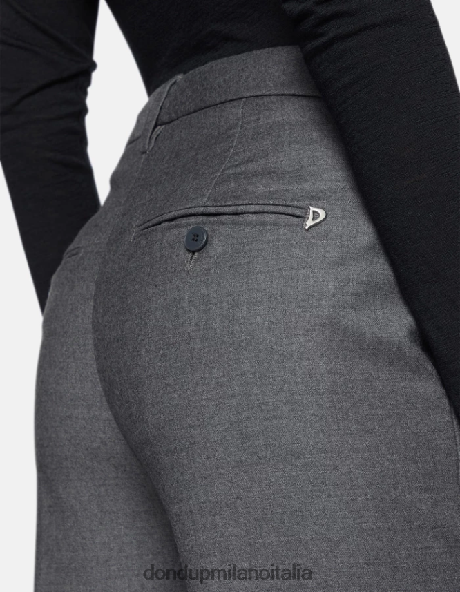 DONDUP mujer pantalones holgados de franela nima vestir gris AZX2Z0223