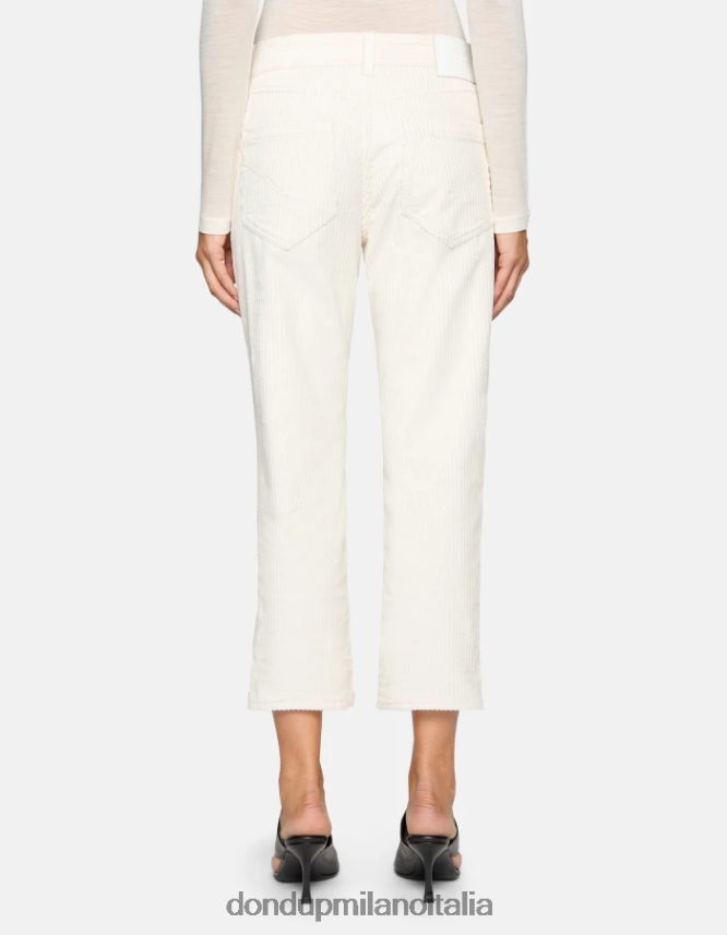 DONDUP mujer pantalones holgados de terciopelo koons vestir alabastro AZX2Z0107