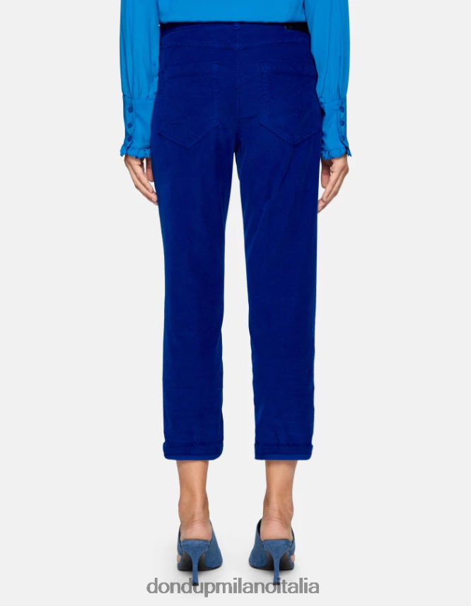 DONDUP mujer pantalones holgados de terciopelo koons vestir azul real AZX2Z074