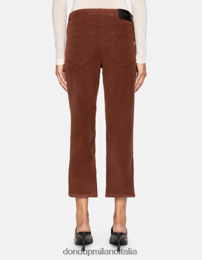 DONDUP mujer pantalones holgados de terciopelo koons vestir ciocolato AZX2Z073