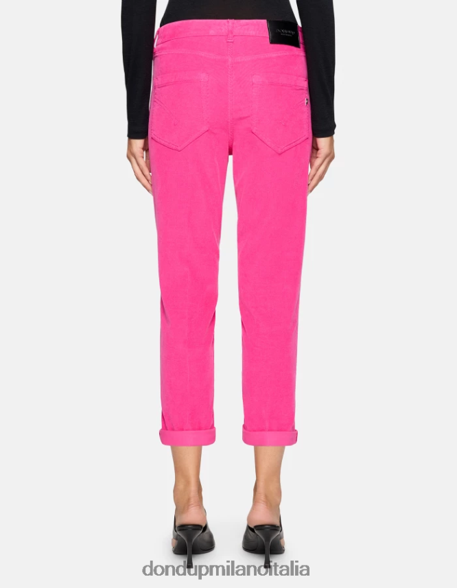 DONDUP mujer pantalones holgados de terciopelo koons vestir orquídea AZX2Z072