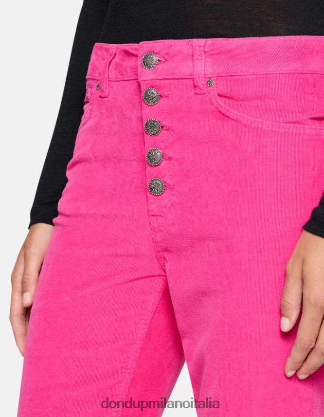 DONDUP mujer pantalones holgados de terciopelo koons vestir orquídea AZX2Z072