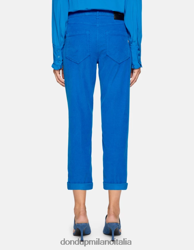 DONDUP mujer pantalones holgados de terciopelo koons vestir turquesa AZX2Z075