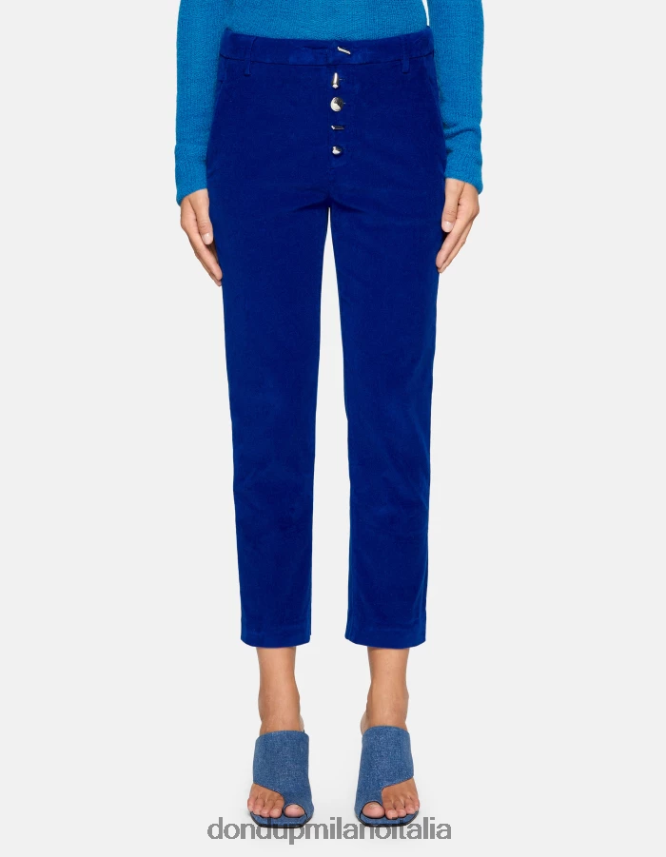 DONDUP mujer pantalones holgados de terciopelo nima vestir azul real AZX2Z0138