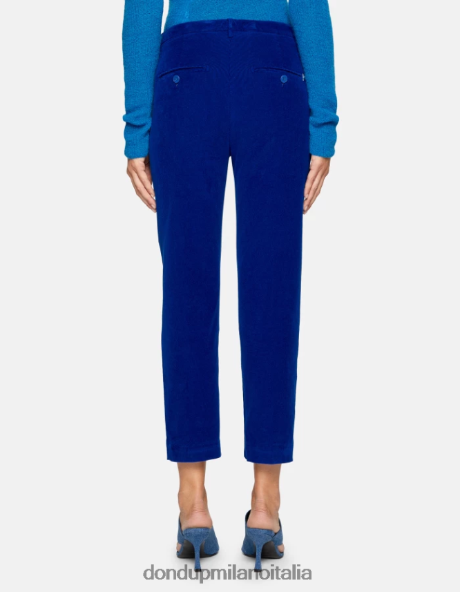 DONDUP mujer pantalones holgados de terciopelo nima vestir azul real AZX2Z0138