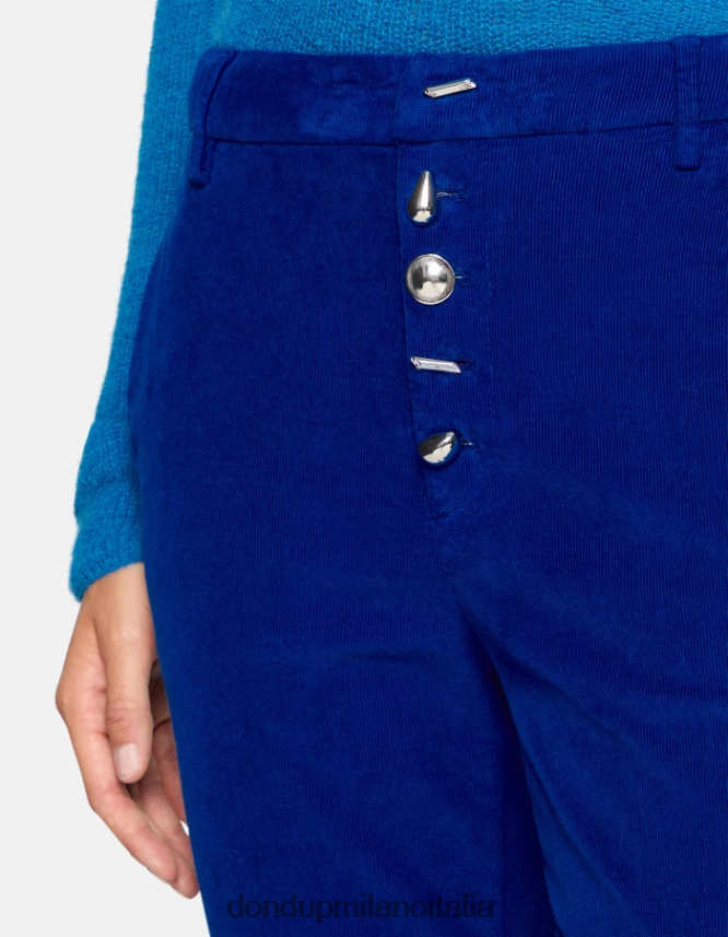 DONDUP mujer pantalones holgados de terciopelo nima vestir azul real AZX2Z0138