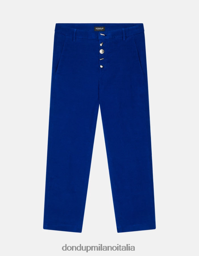 DONDUP mujer pantalones holgados de terciopelo nima vestir azul real AZX2Z0138