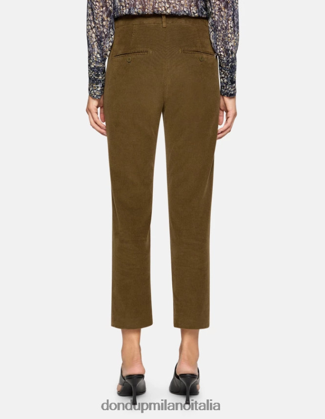 DONDUP mujer pantalones holgados de terciopelo nima vestir ejercito verde AZX2Z0134