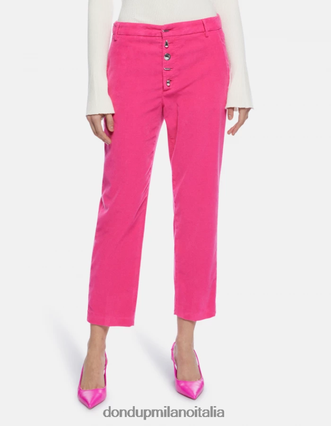 DONDUP mujer pantalones holgados de terciopelo nima vestir orquídea AZX2Z0136