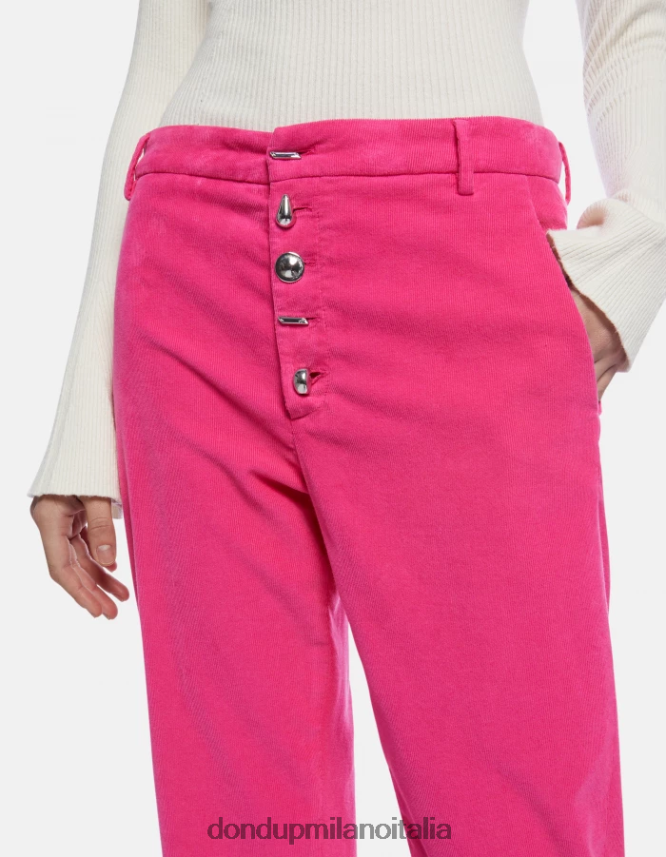 DONDUP mujer pantalones holgados de terciopelo nima vestir orquídea AZX2Z0136