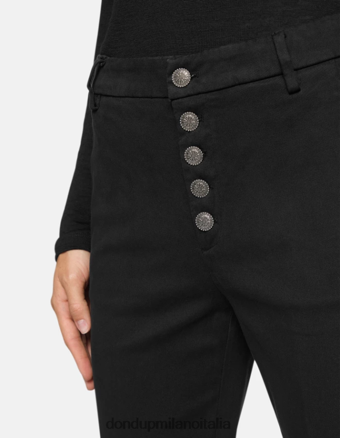 DONDUP mujer pantalones holgados de tricotina nima vestir negro AZX2Z0234