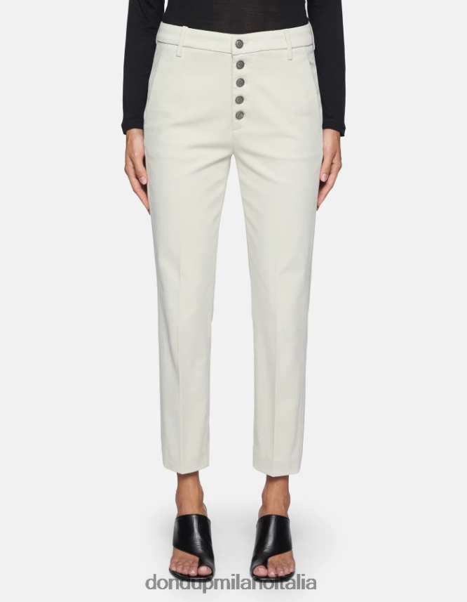 DONDUP mujer pantalones holgados de tricotina nima vestir yeso AZX2Z0231