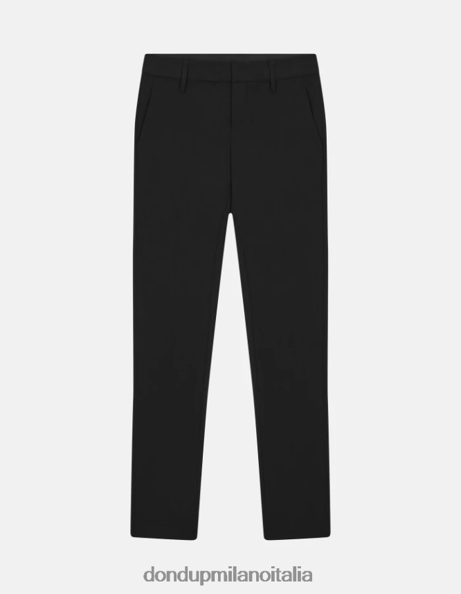 DONDUP mujer pantalones kasya regular fit de lana vestir negro AZX2Z0143