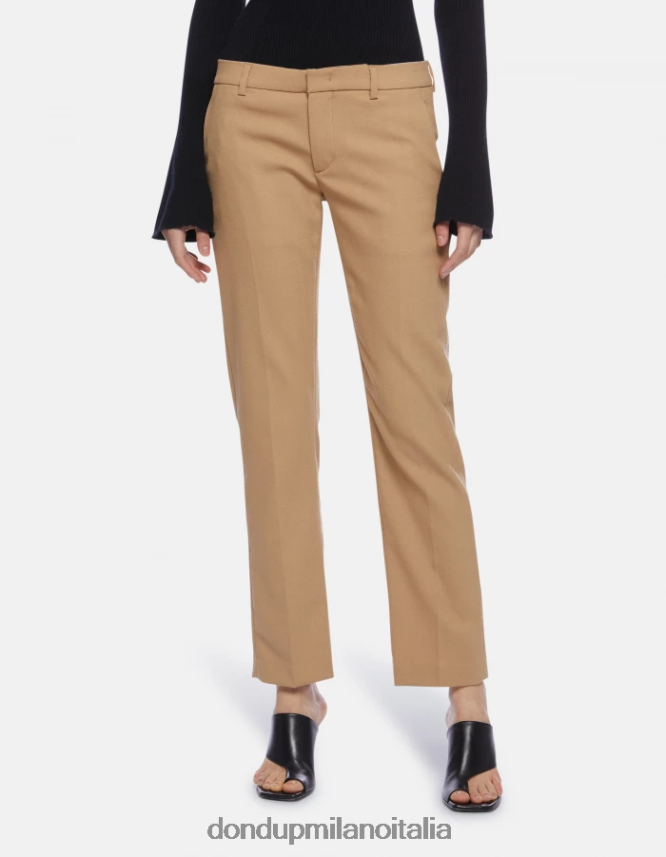 DONDUP mujer pantalones kasya regular fit en mezcla de lana vestir beige AZX2Z0182