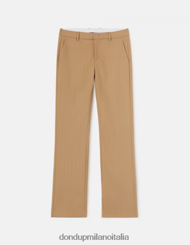 DONDUP mujer pantalones kasya regular fit en mezcla de lana vestir beige AZX2Z0182