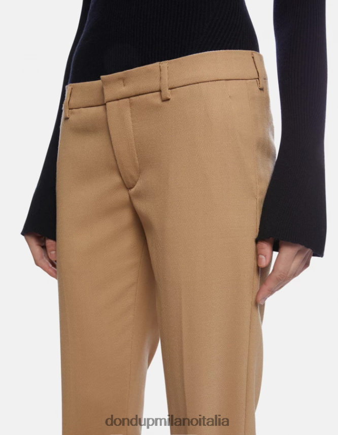 DONDUP mujer pantalones kasya regular fit en mezcla de lana vestir beige AZX2Z0182