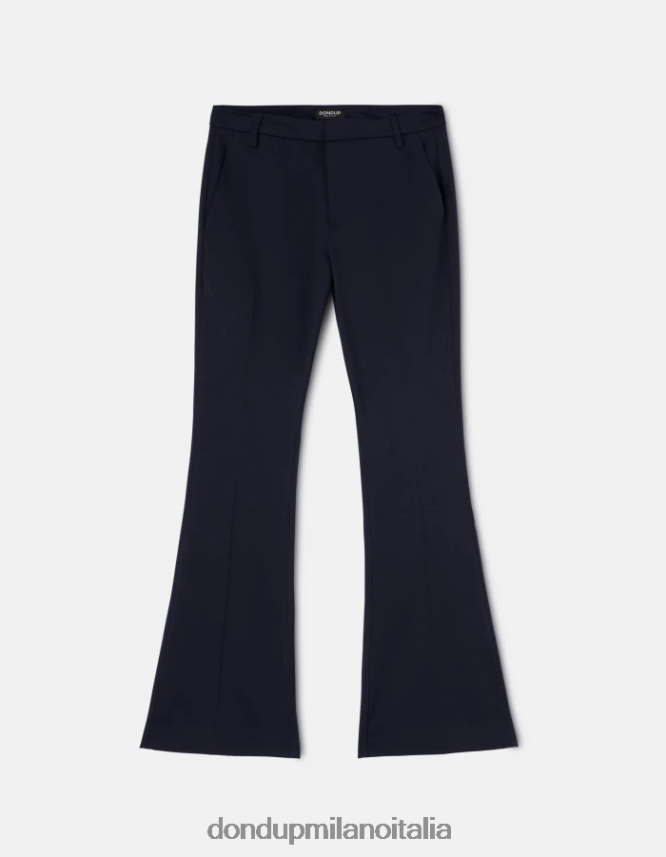 DONDUP mujer pantalones lexi bootcut de algodón vestir Azul marino AZX2Z0168