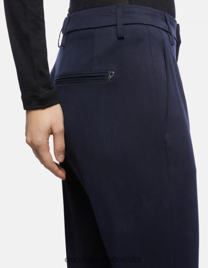 DONDUP mujer pantalones lexi bootcut de algodón vestir Azul marino AZX2Z0168