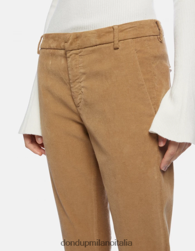 DONDUP mujer pantalones lexi bootcut de terciopelo vestir arena AZX2Z0121