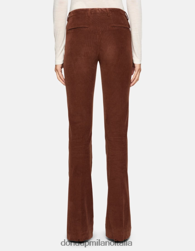 DONDUP mujer pantalones lexi bootcut de terciopelo vestir ciocolato AZX2Z0122