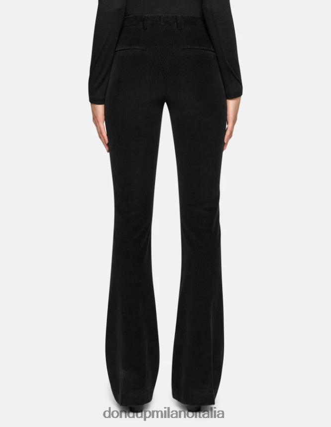 DONDUP mujer pantalones lexi bootcut de terciopelo vestir negro AZX2Z0120