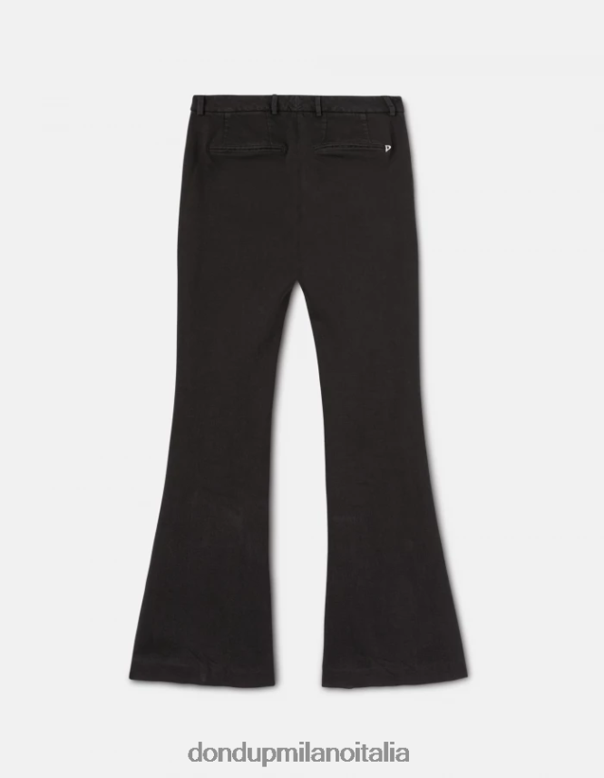 DONDUP mujer pantalones lexi con corte bootcut en denim bull elástico vestir negro AZX2Z0216