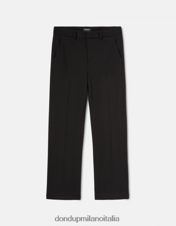 DONDUP mujer pantalones meli holgados de punto de 30 pulgadas vestir negro AZX2Z0227