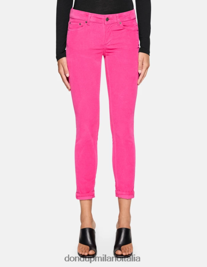 DONDUP mujer pantalones monroe ajustados de terciopelo vestir orquídea AZX2Z012