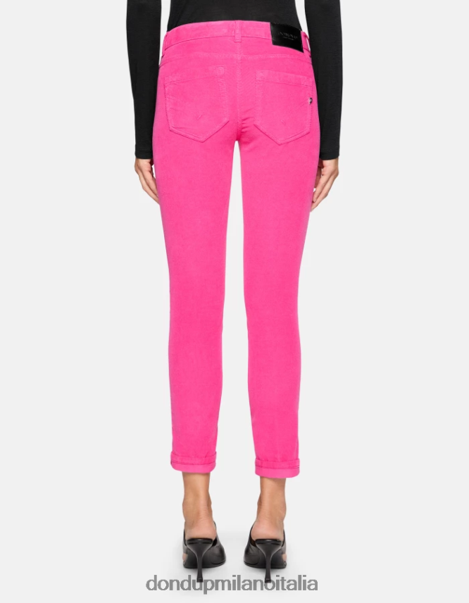 DONDUP mujer pantalones monroe ajustados de terciopelo vestir orquídea AZX2Z012