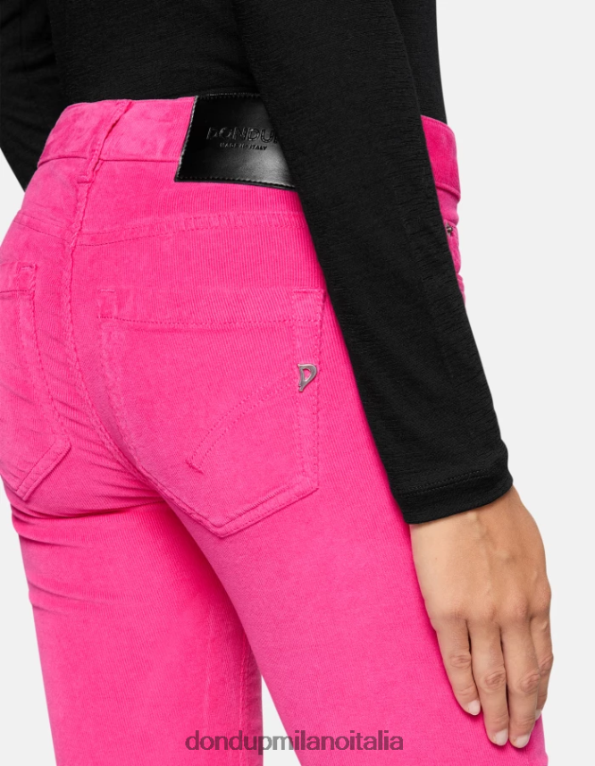 DONDUP mujer pantalones monroe ajustados de terciopelo vestir orquídea AZX2Z012