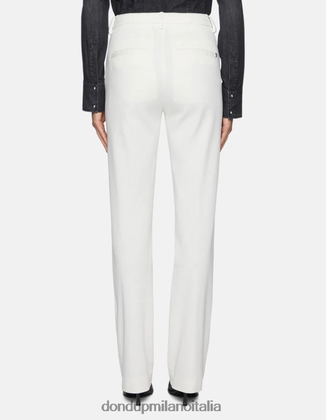 DONDUP mujer pantalones patty regular fit de algodón vestir blanco AZX2Z0150