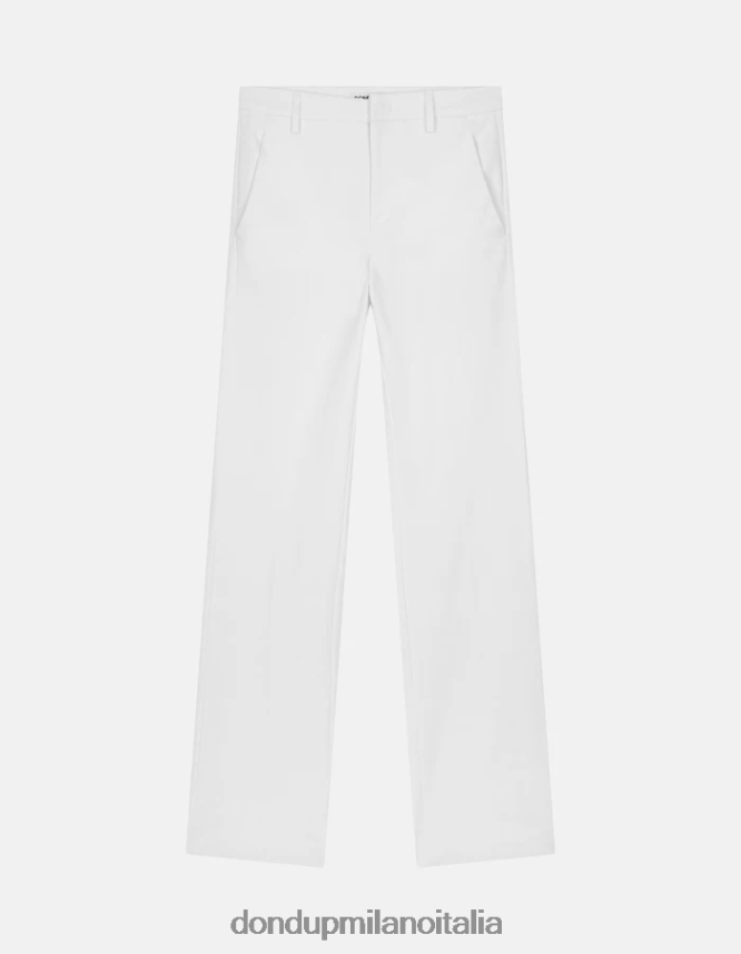 DONDUP mujer pantalones patty regular fit de algodón vestir blanco AZX2Z0150