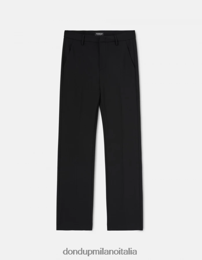 DONDUP mujer pantalones patty regular fit de lana vestir negro AZX2Z0196