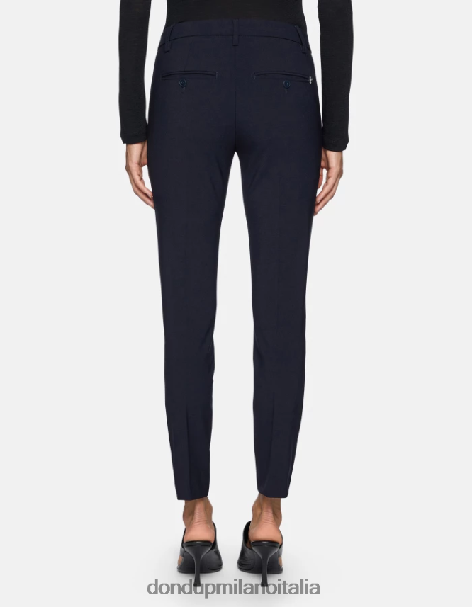 DONDUP mujer pantalones slim fit perfectos de lana vestir Azul marino AZX2Z0183