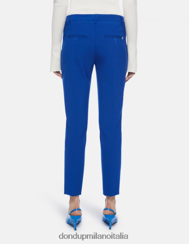 DONDUP mujer pantalones slim fit perfectos de lana vestir azul real AZX2Z0184