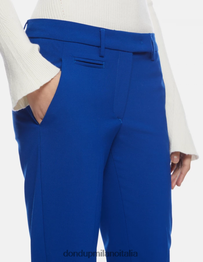 DONDUP mujer pantalones slim fit perfectos de lana vestir azul real AZX2Z0184