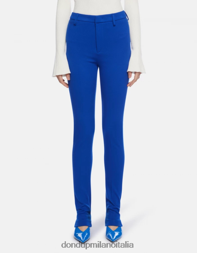 DONDUP mujer pantalones suzi de punto muy ajustados vestir azul real AZX2Z0161