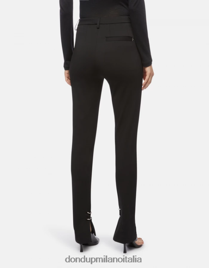 DONDUP mujer pantalones suzi de punto muy ajustados vestir negro AZX2Z0124