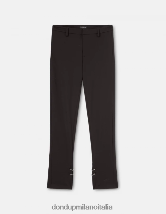 DONDUP mujer pantalones suzi de punto muy ajustados vestir negro AZX2Z0124